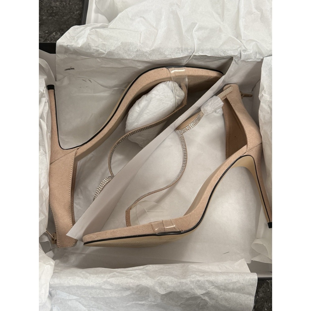AAJ By Aminah Womens Aniya Lucite High Heel T Strap StilettoSandals Nude Size 10 - Picture 15 of 15